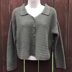 Tweeds Super Soft Brown Collared Button Up Sweater